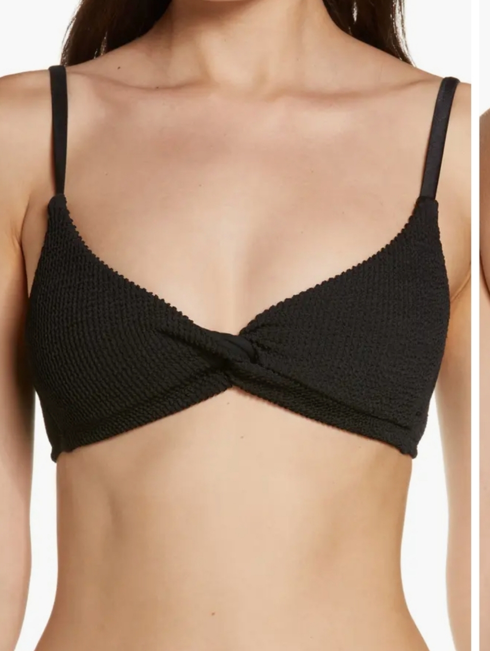 Good American Always Fits Black Twist Bikini Top 5X